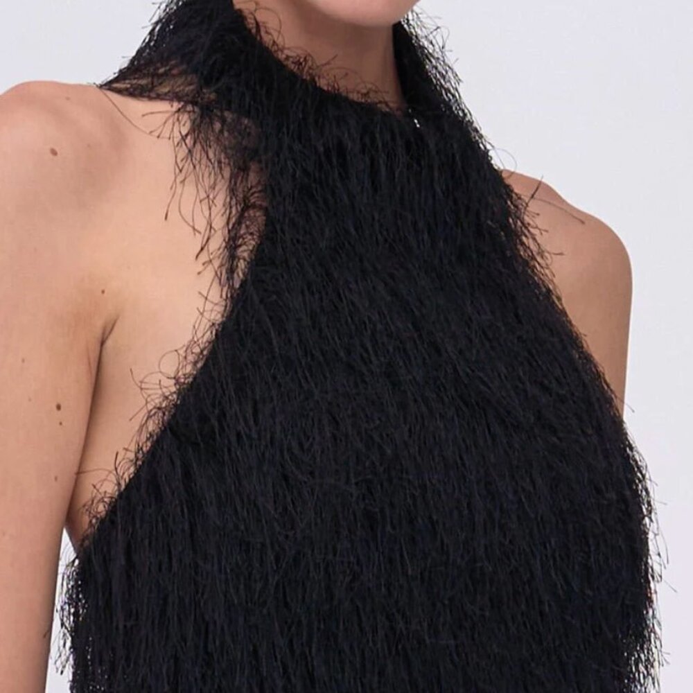 SUBOO Mila Fringe Halter Neck Mini Dress, NWOT (Size Small)